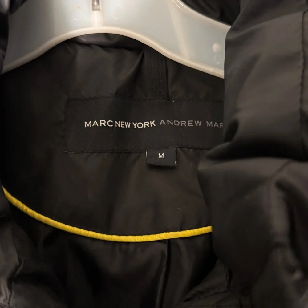 Marc New York Andrew Marc Black Down Puffer Coat** (new hood- not as labeled) - Picture 2 of 4